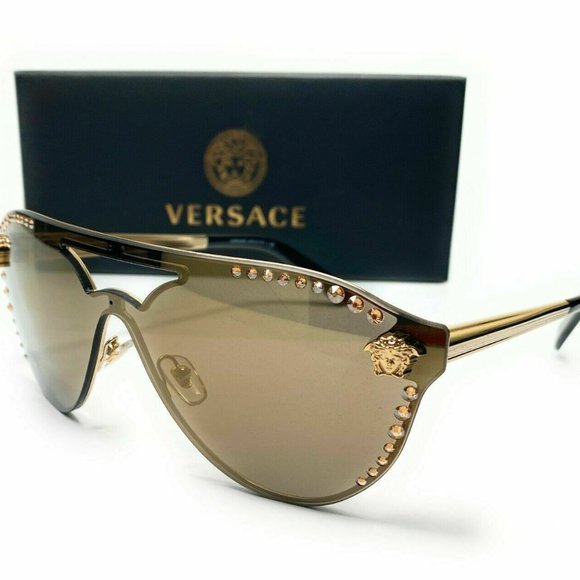Versace Pale Gold Mirror 42mm Sunglasses